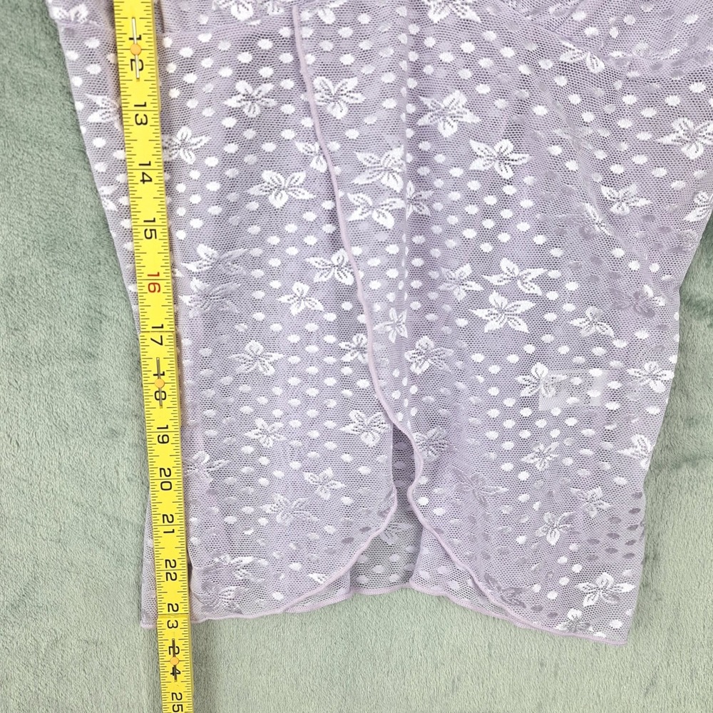 Womens Top Large Purple Fairy Babydoll Y2K Cami Coquette Floral Feminine Sheer - Picture 5 of 7